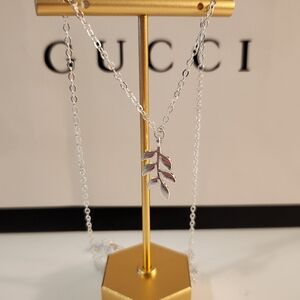 🔷️ Silver Hardware Leaf Chain Necklace 20" NWT